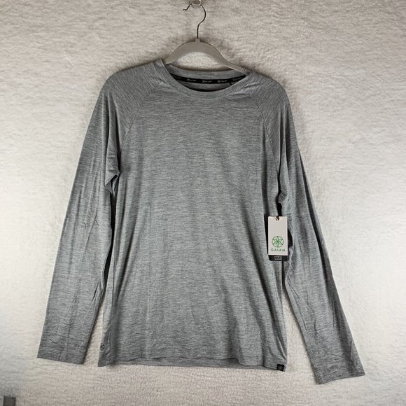 Gaiam T-Shirt Mens Small Sleet Heather Polyester Stretch Everyday Basic NWT 6862 - Picture 1 of 9